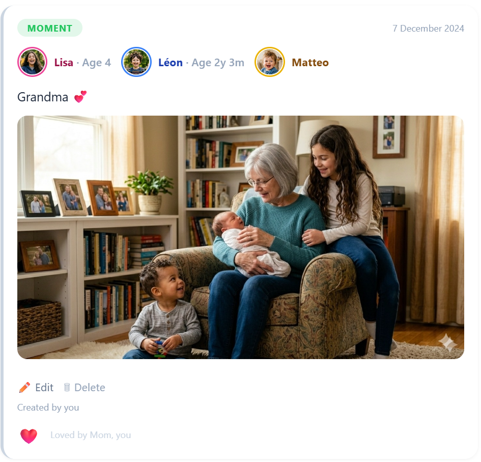 Grandma sharing a moment